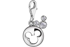 Quiges Charm con Cierre en Argent 925 Ratón de Caricatura para Pulseras