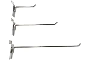KOMIRO 20Pcs Slat Wall Slatwall Hook Hooks Arm Retail Shop Display Hanger 4'' 8'' 12'' (8" (20cm) Hooks)