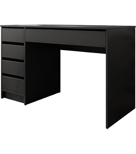 Möbelando Schreibtisch 'Mack I' – 123x76x50 Cm, Weiß, Mit 3 Schubladen & Offenem Fach, Spanplatte
