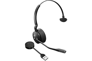 Jabra Engage 55 Schnurloses Mono Headset mit Link 400 USB-A DECT-Adapter - Mikrofon mit Geräuschunterdrückung, umfangreiche Reichweite, Gehörschutz - Für MS Teams Zertifiziert - Schwarz