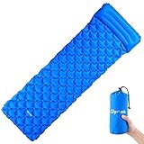 🏄 [Gran Superficie & muy ligera] Tamaño inflado: 190x56x6cm. Pesa solo 520g, considerablemente menos que otros colchones de aire y camas autoinflables del mismo tamaño