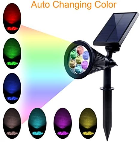 (1 pack)Solar Lights , Spotlights Color-changing Solar Powered 2-in-1 Adjustable Outdoor Waterproof Landscape In-Ground / Wall Light Auto On / Off for Yard Garden Lawn - The 4th Gen (1 pack)