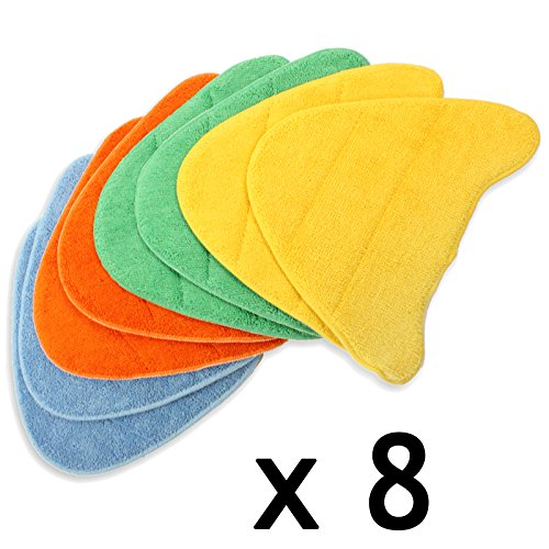 SPARES2GO Washable Cover Pads for VAX Bionaire Duet Master S7 Steam Cleaner Mop (Pack of 8)