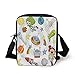 Produktbild Outer Space Decor,Space Objects with Sun Earth Comet Stars Meteor Lunar Extraterrestrial Cartoon,Multi Print Kids Crossbody Messenger Bag Purse