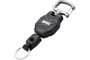 Rapala - Moschettone RCD Small Retractable Lanyard - Piccolo Moschettone per la Pesca in Zinco con Rotazione a 360°, Aggancio Rapido e Molla Robusta - Accessorio Professionale da Pesca - Nero