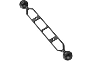 PULUZ 9.0 inch 22.9cm Aluminum Alloy Dual Balls Arm, Joint Underwater Strobe/Video Arm for Underwater Torch/Video Light and Lighting Systems