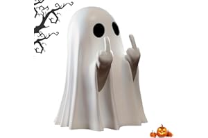 CHANCCI Large Middle Finger Ghost Ornament,Halloween Ghost Figurine Ghosts Decor,Spooky Halloween Decor,Spooky Halloween Decorations for Gift Props Tabletop