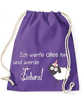 Jutebeutel Turnbeutel Sportbeutel Stofftasche Baumwolltasche Tasche Rucksack Gymsack Sheep Schaf Sheepcorn Ich...
