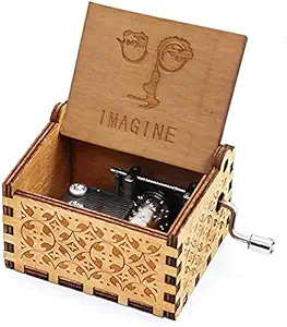 Sherni Wood Hand Crank Music Box for Mom/Dad/Daughter/Son - Unique Gifts for Birthday Christmas Thanksgiving Wedding Valentine Anniversary (Imagine)