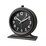 Europäische Retro Wecker Stummer Nachttisch Uhr Tischuhr Uhr Uhr Dekoration Uhr Leuchtende Uhr Schlafzimmer Uhr Pendeluhr Metall Körper Glas Uhr Gesicht Dauerhafte Mode Nicht leicht zu verformen, nicht einfach zu verblassen Größe: 12.5 * 5.5 * 14.5Cm Wecker