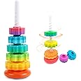 Headwoll Spinning Stacking Rainbow Rings, Montessori Sensory Learning Toy for Toddlers, Girls and Boys - Spin Wheel for 1-3 Year Old (Multicolor)