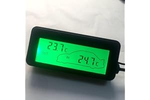 QOXEZY Termometro da 12 V per interni ed esterni, termometro per auto, display LCD digitale (verde)