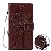 Produktbild Samsung Galaxy Note3/Note III/Note3 N9002/N9000/N9005(2013) Hülle,Leder PU Lederhülle Flip Hülle Case Schutzhülle Muster Schmetterling Baum Katze Bookstyle Cover Schale Stand Ständer Etui Schutzhülle Tasche Wallet Case Leder Tasche mit Weich TPU Innere Brieftasche Schutzhülle Pour Samsung Galaxy Note3/Note III/Note3 N9002/N9000/N9005(2013) 5,7-Zoll [Braune]