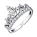 Jewels Galaxy Valentine Gifts Crystal Elements Delicate Crown Inspired Sparkling White Magnificent Free Size Ring For Women/Girls RS.399.00