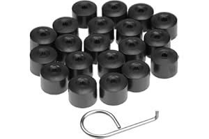 GUUZI 20pcs Wheel Nut Cap Bolt Covers 17mm Universal Hexagonal Tire Nut Covers Bolt Cover Car Wheel Caps(4pcs Anti-Theft Locking Bolt Cap+16pcs Normal Cap) with Removal Tool (Black)