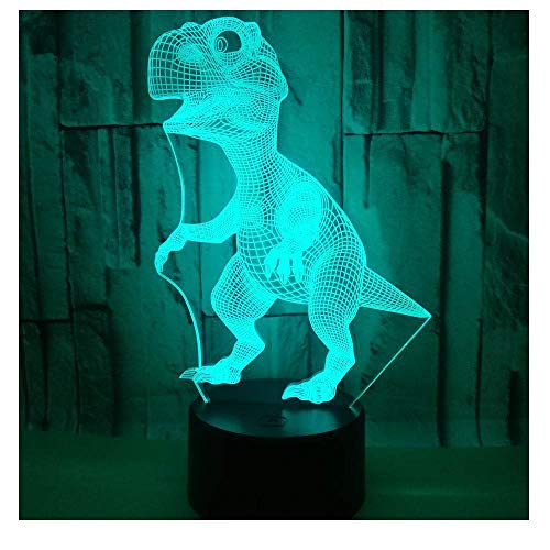 3D Optical Illusion LED Lamps Night Light,Amazing 7 Colors Quick Touch Switch Lamp with Smooth Acrylic Flat,USB Powered Deco Lamp,Birthday Christmas Holiday Gift For Kids and Friends,Dinosaur_a