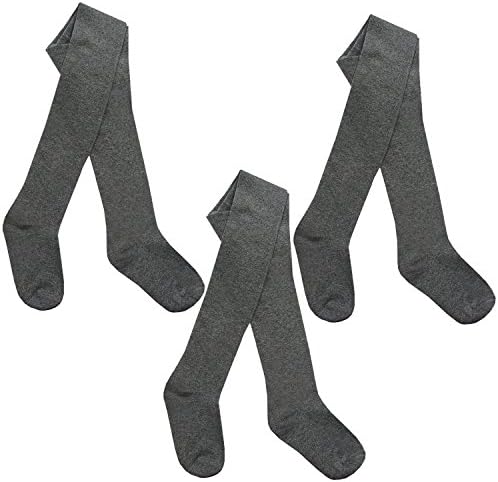 3 Pairs Childens Girls Cotton Rich School Tights