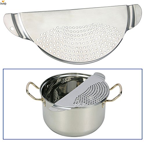 Checklife 902378 Praktische Abgießhilfe ausEdelstahl Abgießdeckel Sieb