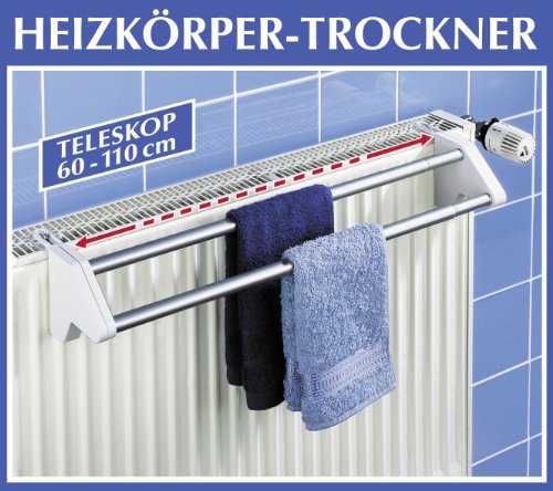 WENKO 3702100 Heizkörper-Wäschetrockner Standard – ausziehbar, Aluminium, 62-110 x 11.5 x 13 cm, Aluminium - 6
