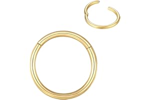 BLESSMYLOVE Nasenring Hoop 316L Chirurgenstahl Knorpelohrring Septum Clicker Ring 0,8 mm 1,0 mm 1,2 mm 1,6 mm 2,0 mm Edelstahl Klappbarer Segmentring Lippenring Conch Daith Helix Rook Tragus Lobe Snug Ear Body Piercing Schmuck