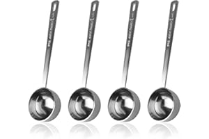 Teegxddy Cuillere Doseuse 15ml,4 Pièces Cuillère Doseuse En Acier Inoxydable - Cuillère Doseuse Café - Petite Cuillère à Café - Pour Mesurer Le Café Moulu, Les Épices, Les Poudres Ou Les Liquides