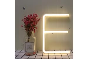 LH ENUOLI Warm White Letters Neon Sign Lights Neon Night Lamp LED Alphabet Neon Art Lights Best Wall Decor Light up Sign for Kids Home Decorative Bar Club Festival Christmas Birthday Wedding Party (E)