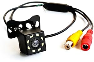 LEXXSON Cámara frontal de coche/cámara de marcha atrás HD CCD 8 LED visión nocturna cámara de respaldo 170° Mini coche cámara de visión trasera DC12V (delantera o trasera)