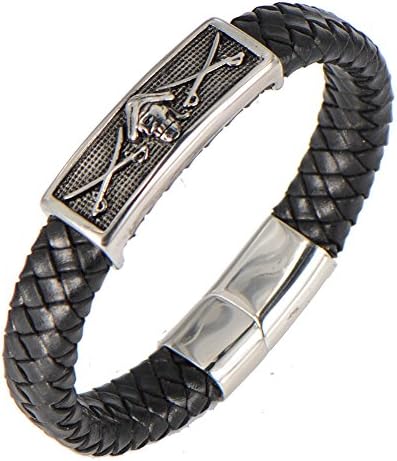 Men's Pirate Titanium Steel Leather Bracelet