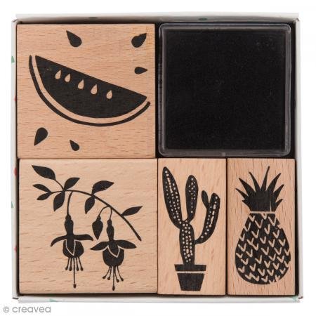 Rico Design "Tropica" Spring "Stempel-Set, Holz, natur