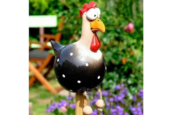 Ruiaqer Poulet en céramique - Décoration de jardin - Fait à la main - Poulet - Statue de jardin - Statue de jardin - Décoration de jardin pour extérieur, balcon, jardin - Pâques