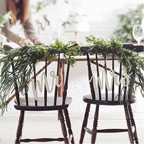 Chair Bunting 2 Stk Mr & Mrs Beautiful Botanics Holz Stuhldekoration Hochzeit