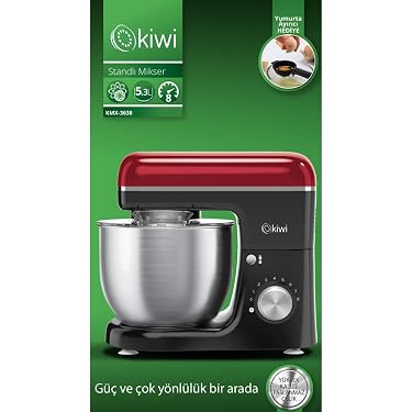 Kiwi Kmx-3638 Hamur Yoğurma & Stand Mikser 5,3 Lt 1300w 8 Hız