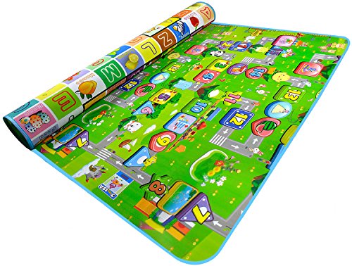 Menu Life Baby Fruit Letter play Mat Climb Blanket Creeping Puzzle Pad Crawling Mat 2 x 1.8M / 1.8 x 1.5M (180*120*0.5cm, ABC + Game)