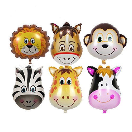 NUOLUX Globos de Helio Globos Metalicos para Decoración de Boda Fiesta Regalo para Niños 6pcs