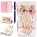 Produktbild FESELE Golden Lederhülle für [Samsung Galaxy S7] Leder-Mappen-Karten-Slot-Abdeckung im Bookstyle mit Standfunktion, Samsung Galaxy S7 Bunt Malerei Lanyard Strap Brieftasche Hülle Leder Tasche Magnetv