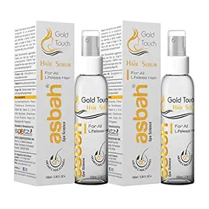 Asbah Gold Touch Hair Serum 100ml Pack of 2 With Argan & macadamia oil For Shine & Frizz Control