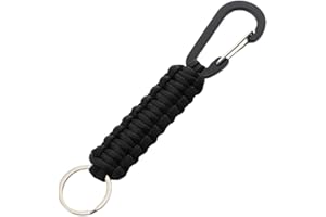 CENSIVI Mousqueton Tressé Noir - Porte-clés en Paracorde avec Mousqueton Corde Tressée Paracord Porte-Clés pour Alpinisme Camping Randonnées Pédestres