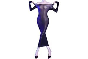 RUIBAVYA Bodystocking Sexy Mujer Transparente Lingerie for Women 5 D Vestido de Encaje de Manga Larga