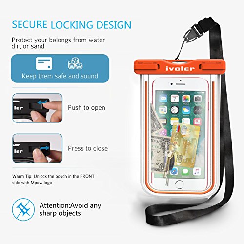  IPX8 Certificado  iVoler  4 Unidades  Funda Bolsa M  vil Impermeable Universal 6 2 Pulgadas para iPhone X  8  8 Plus  7  7 Plus 6   6s Plus  SE 5S 5C  Samsung Galaxy S9 S9 Plus S8 S8  S7 S7 Edge S6 S6 Edge Edge   Huawei P20 P20 Lite P10 P10 lite  BQ Aquaris  LG  Sony  Motorola  Monedas  Pasaporte  etc   Negro Azul Rosa Naranja 