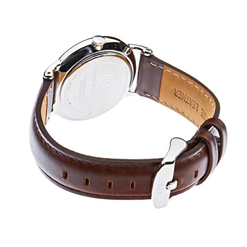 Daniel Wellington Dapper Women Quartz Watch with Analog Display and Brown Leather Strap - DW00100098