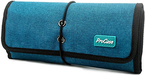 ProCase Tragbare Reisetasche Universaltasche Elektronik-Zubehör Tasche, Reiseorganisator, Kabel,Reisekoffer, Kosmetiktasche (Türkis)