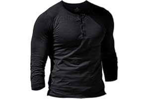 MUSCLE ALIVE Uomo Slub Henley Maglietta Manica Corta Leggero vestibilità Morbida Casuale con 3 Pulsanti abbottonatura Girocollo Camicie