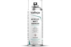 Vallejo Hobby Paint Acrylic Matt Varnish 400 Ml. Barniz Acrílico en Spray. Protección Duradera y Flexible Para Pinturas Acrílicas y Óleos. Barniz Transparente de Acabado Mate en Aerosol