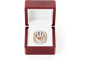 OOCCO 57. NFL Champion Ring Replica Chiefs Championship Loops mit Display Box Rugby Souvenir Sammlerstücke Geschenke für Männer Frauen Freunde Fußballfans