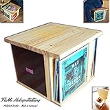 Schallplatten-Tisch / Record-Table - Vinyl Aufbewahrung für LP, 12", 10", 7" - Echtholz - Vinyl Schuber - Couchtisch Hocker mit Klappe - FloMi - Made in Germany