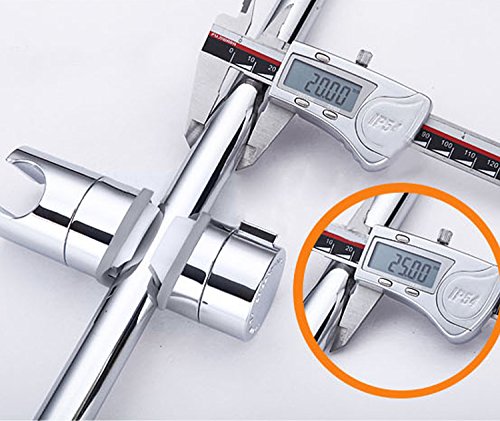 moinkerin Duschkopf Schieber, Handbrause Halterung, Duschkopf Gleiter Halter, verstellbar Stangengleiter Duschstange verchromt, Brausekopf Brausehalter für Wandstange 20-25mm grau - 3