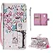 Produktbild Hülle für Moto G4 Play Hülle Leder Tasche, Handyhülle 3D Bunt Muster Cover Bookstyle Etui Wallet Flip Case, Hancda Lederhülle Schutzhülle mit Kartenfach Standfunktion Ledertasche Ultra Dünn Brieftasche Hüllen Magnetisch Schale Handytasche für Lenovo Moto G4 Play - Baum Mädchen