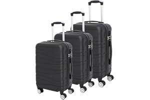 LUGGIT 3 Pcs Travel Ready Luggage Suitcases | 40L, 68L, 100L 3-Sizes, ABS Hard Shell & Smooth 360° 4-Wheel Spinner Trolley Strong & Lightweight Travel Suitcases with Telescopic Comfy Handle
