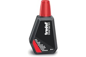 TRODAT Encre à tampon sans huile pour recharger tampons encreurs. Flacon de 28ml Rouge