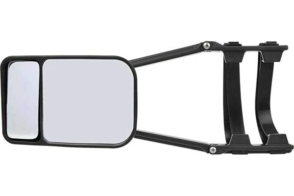Riloer Rétroviseur de remorquage de voiture Caravan Rétroviseurs extérieurs Extension de remorque Remorquage Rétroviseurs à double bras en verre (Lot de 1)